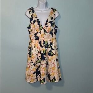 J Crew Floral Feminine Cotton Sleeveless Mini Dress, Size 6